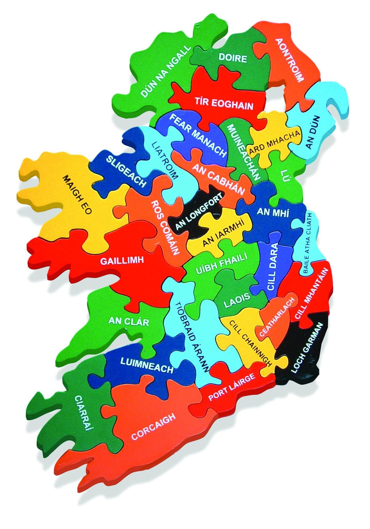 แผนที่ของแผนที่ของไอร์แลนด์มันแตกต่างกันยังเป็น gaeilge