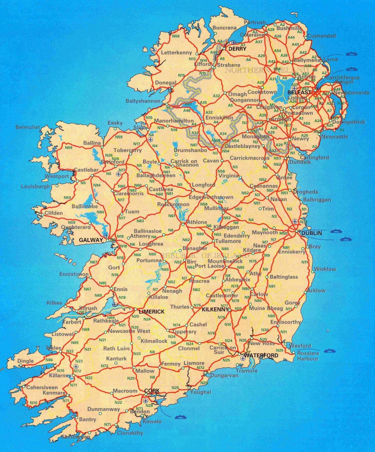 แผนที่ของเมือ eire