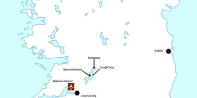 แผนที่ของแชนน่อนสนามบินไอร์แลนด์มันแตกต่างกันยัง