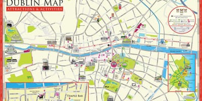 แผนที่ของไอร์แลนด์มันแตกต่างกันยังดับลินนักท่องเที่ยวหน่อย attractions