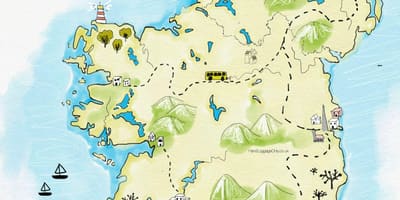 แผนที่ของสถานที่เยี่ยมในไอร์แลนด์